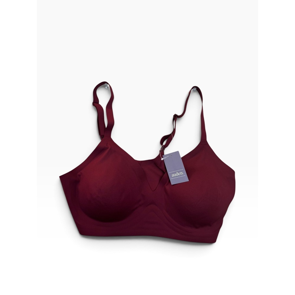 Auden‎ Luxury Collection Wireless Bra Burgundy Red Seamless Bralette XXL NEW